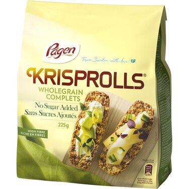 Pain Suédois Krisprolls Wholegrain Complet Sans Sucre Ajouté Pagen 225 g