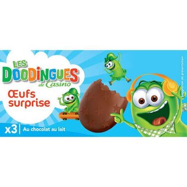 Œufs Surprise au Chocolat au Lait Les Doodingues de Casino 3x20g