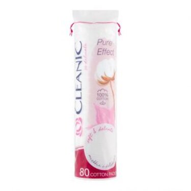 80 Cotton pads Pure Effect to remove make-up CLEANIC