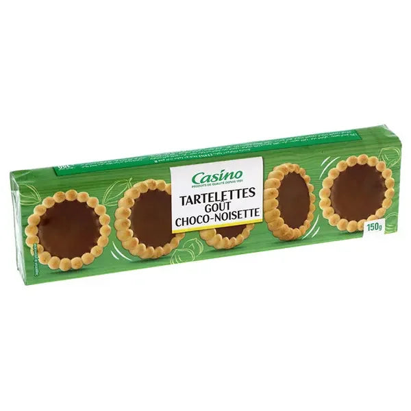 Biscuits Tartelettes Saveur Chocolat et Noisettes Casino 127 g