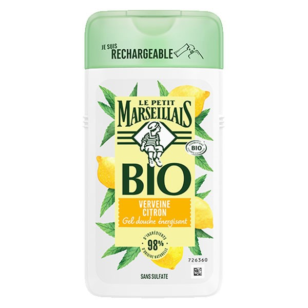 Gel Douche Bio Énergisant Verveine Citron  Le Petit Marseillais  250 ml