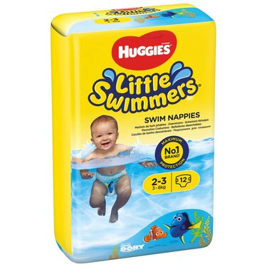 12 بدلة سباحة للاستعمال مرة واحدة Little Swimmers Huggies T2/3 (3-8 كجم) 