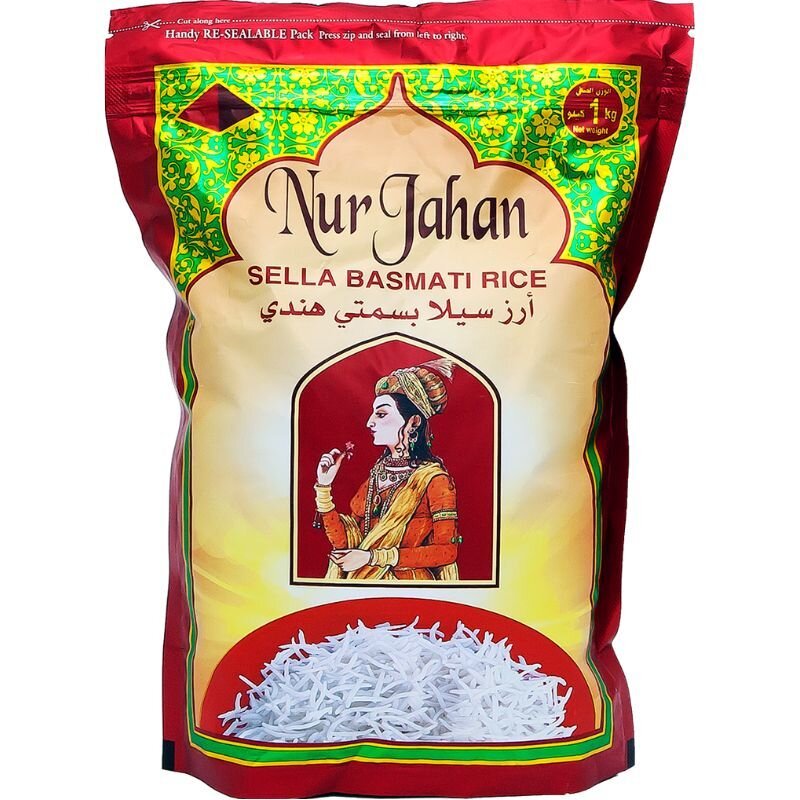 Riz Basmati Sella Cuit à la Vapeur Nur Jahan 1kg