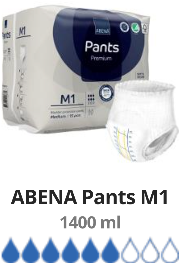 15 Couches Culotte pour adulte Abena Premiun Taille M1 (80 -110 cm)