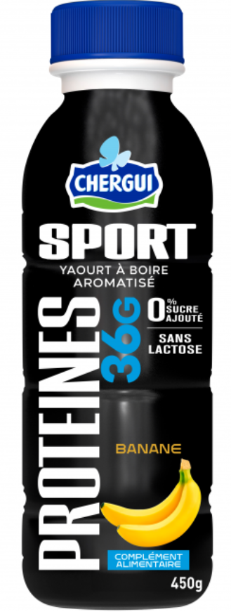 Yaourt Sport À Boire Protéiné 36g Banane Chergui 450ml