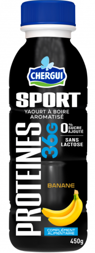 Drinkable Protein Sports Yogurt 36g Banana Chergui 450ml