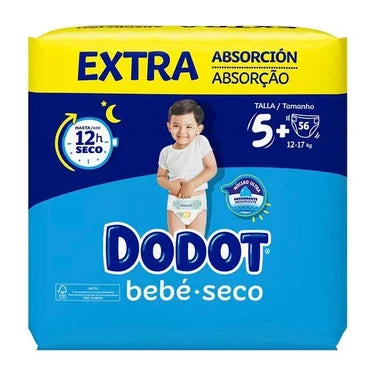 58 Couches Bébé Sèches Dodot T5 (12-17kg)
