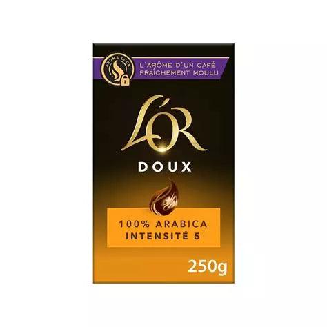 Café moulu Doux 100% Arabica L'OR 250 g