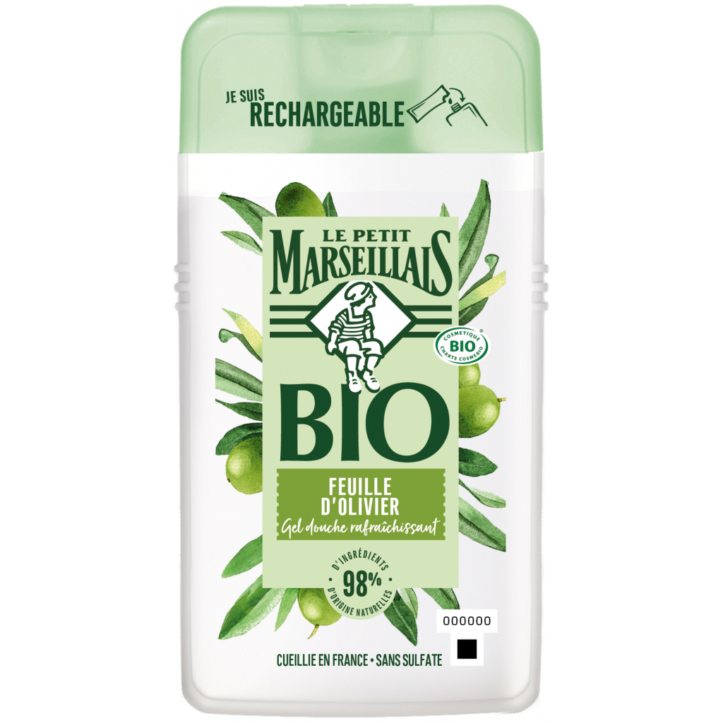 Gel Douche Bio Rafraîchissant Feuilles d'Olivier Le Petit Marseillais  250 ml