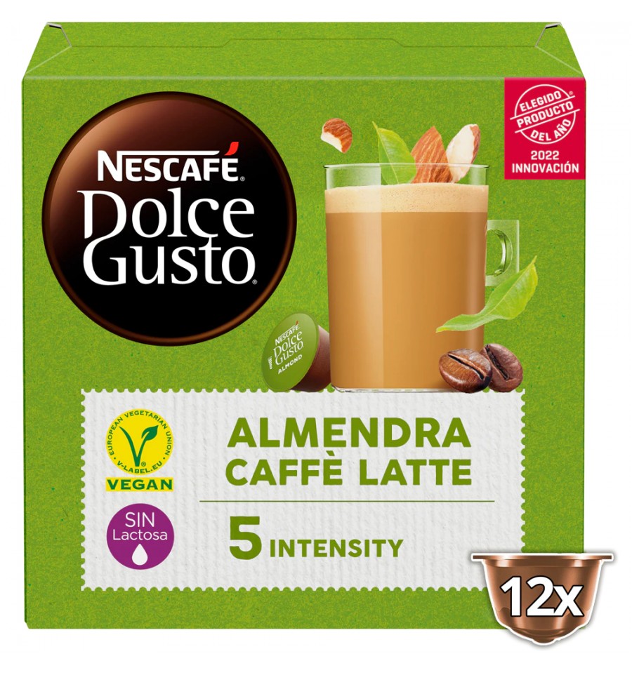 12 Almond Milk Coffee Capsules ALMENDRA Dolce Gusto 