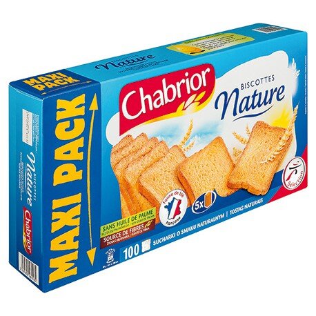 100 Biscottes nature Mai Pack de 830g Chabrior