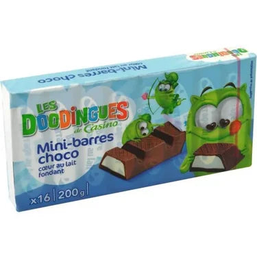 16 Mini Barres Chocolat Cœur au Lait Fondant Les Doodingues de Casino 200g