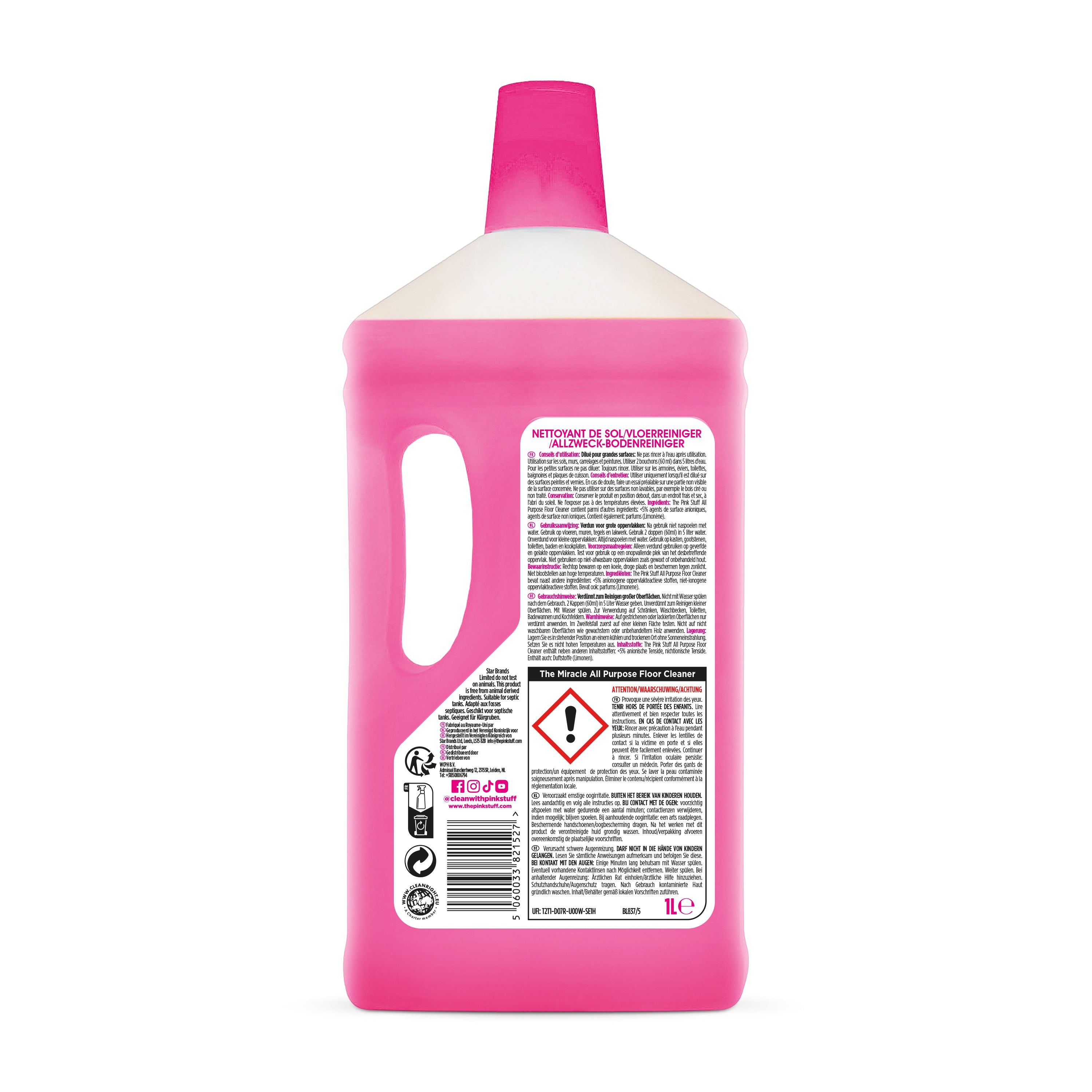 Le Nettoyant pour Sols Multi Usages Miracle The Pink Stuff 1L