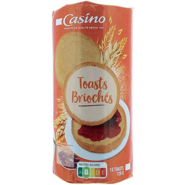 13 Toasts Briochés à la Farine de Blé Casino 125 g