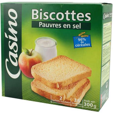 36 Biscottes Pauvres en Sel Casino 300 g