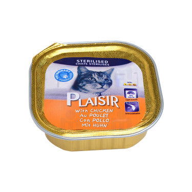Pâté with Chicken Flavor for Sterilized Cats Pleasure Meals 100g
