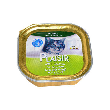 Pâté Goût Saumon pour Chat Adulte Les Repas Plaisir 100g