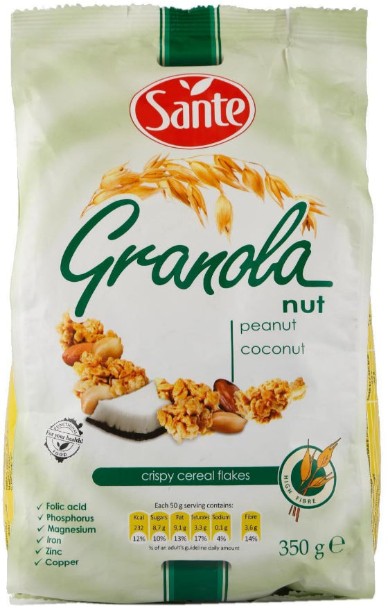 Céréales Granola Noix De Coco et Arachide Sante 350g