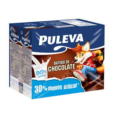 Milkshake au Chocolat 90% Lait Sans Gluten Puleva 6 x 200 ml