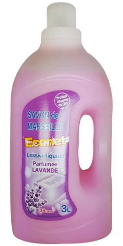 Lessive liquide savon de Marseille et Lavande 3L