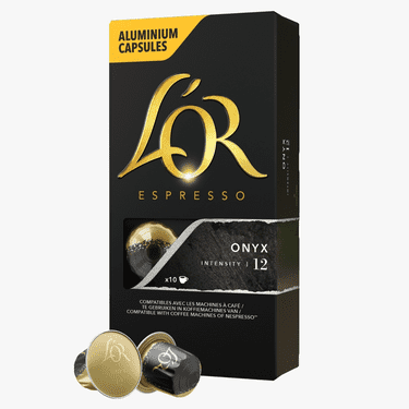 10 Black Onyx L'Or Espresso Capsules Compatible with Nespresso Machines (Intensity 12)