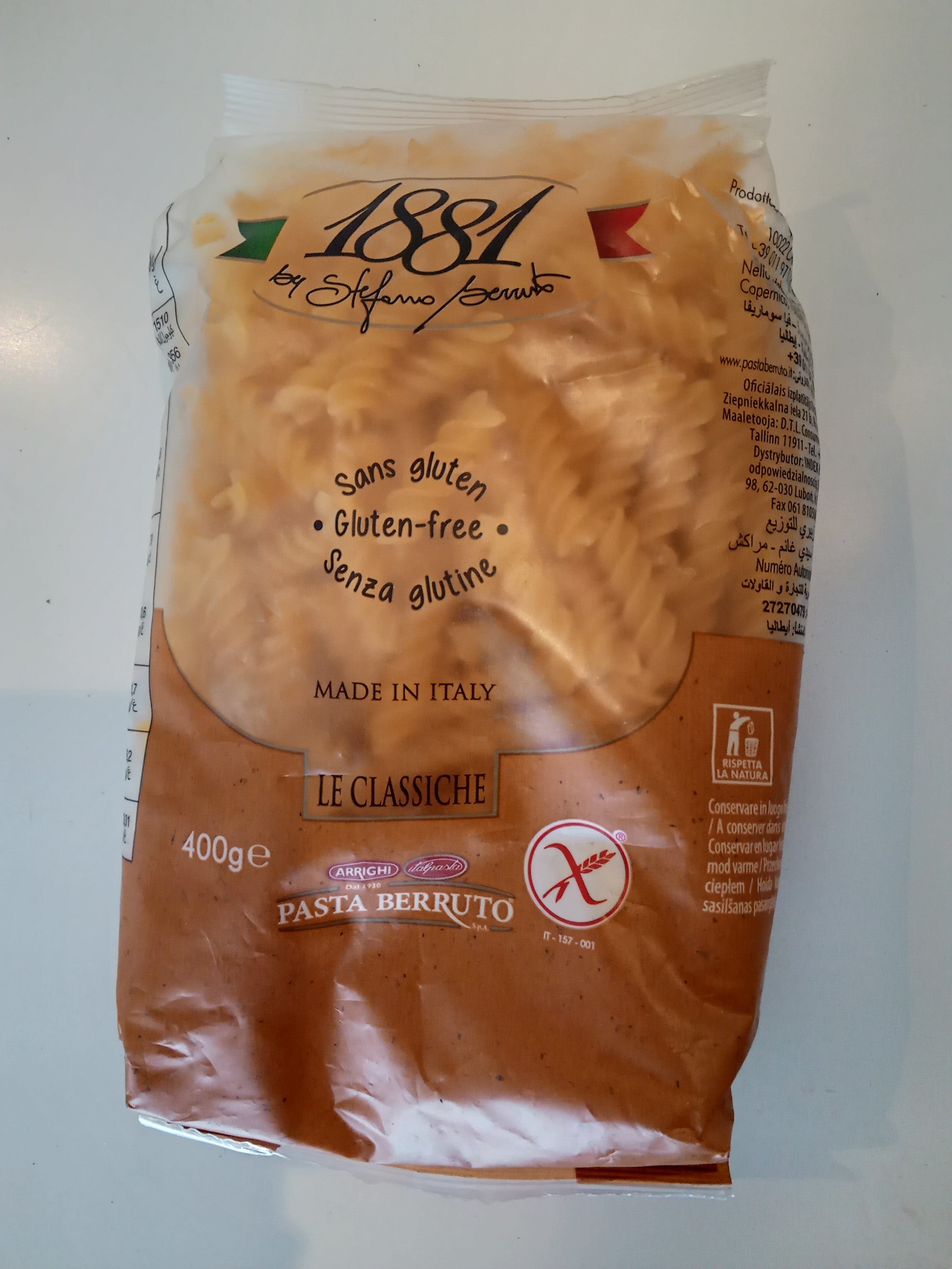 Fusilli Sans Gluten 1881 Stefano Berruto 400g