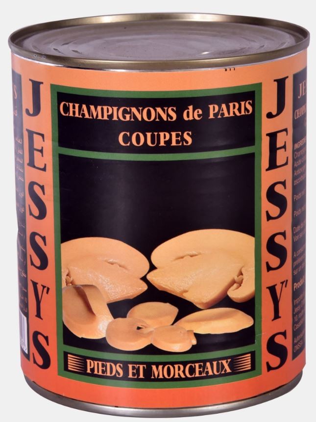 Champignons de Paris Coupés Pieds et Morceaux Jessy's 800g
