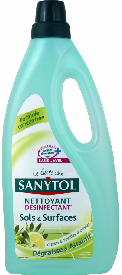 Nettoyant Désinfectant Sols & Surfaces - Citron & Feuilles D'Olivier -  Sanytol