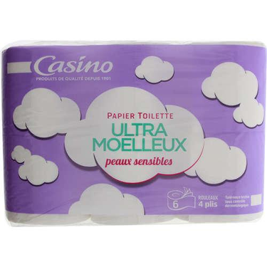 6 Papier Toilette 4 Plis Ultra Moelleux Casino