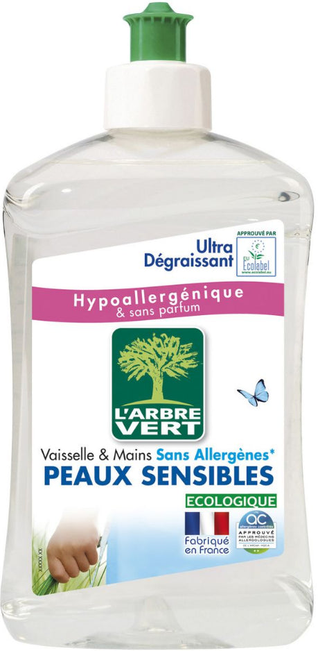 Savon pour Vaisselle & Mains Concentré Peaux Sensibles l'Arbre Vert 500ml