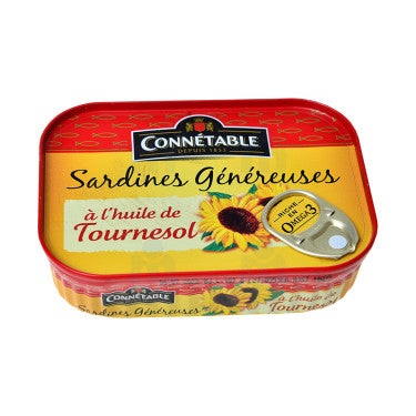 Sardines Sardines Généreuses à l'Huile de Tournesol Connétable 140 g