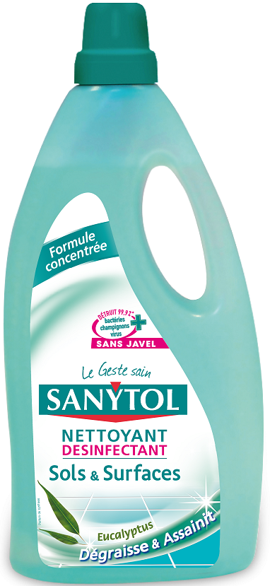 Nettoyant Désinfectant Sols et Surfaces Eucalyptus Sanytol 1L
