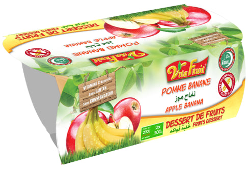 Compte Pomme Banane Sans Gluten VitaFruit 2 x 100g