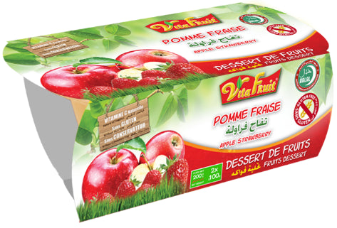 Compote Apple Strawberry Gluten Free Vitafruit 2x100g