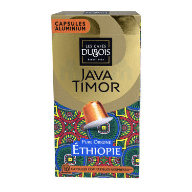 10 Capsules Aluminium Compatibles Nespresso Pure Origine Ethiopie Java