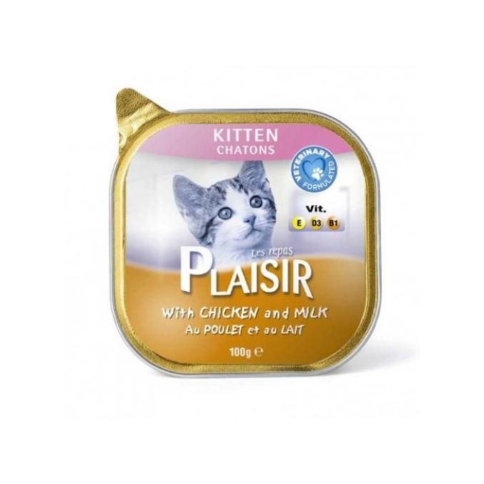 Pâté Chicken and Milk Flavor for Kittens Pleasure Meals 100g