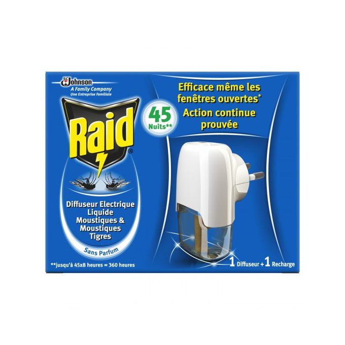 Raid Diffuseur Electrique Liquide anti-moustiques 45 nuits : Diffuseur