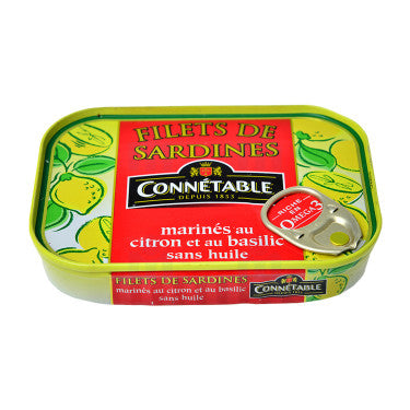 Filets de Sardines Marinés au Citron et au Basilic Connétable 100 g