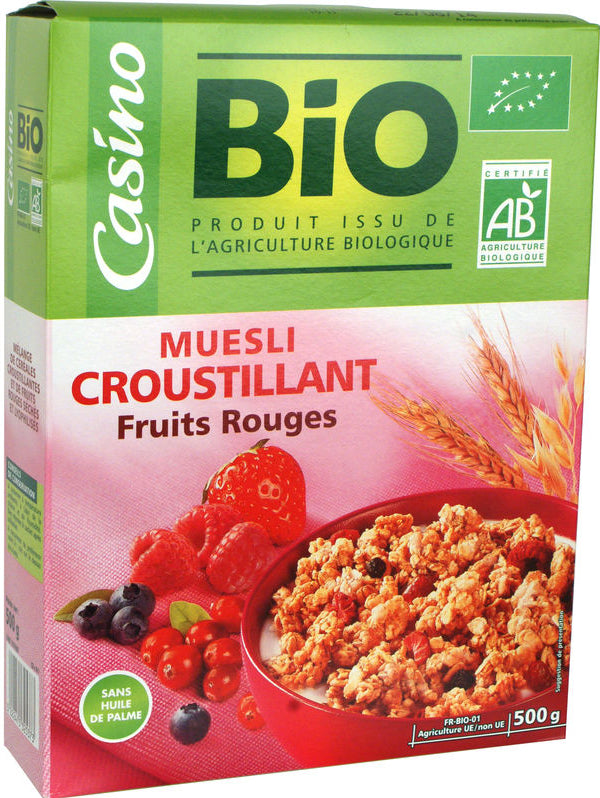 Muesli Bio Croustillant Fruits Rouges Casino 500g