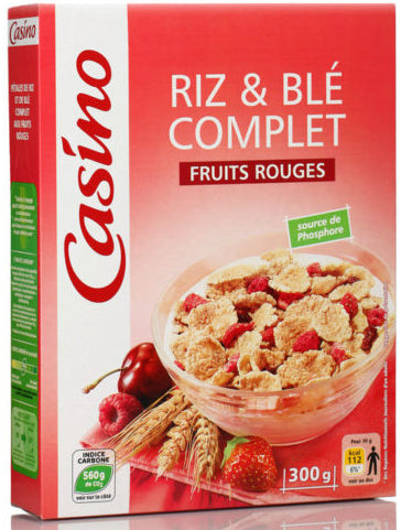 Rice and Whole Wheat Cereals Red Fruits Casino 300g