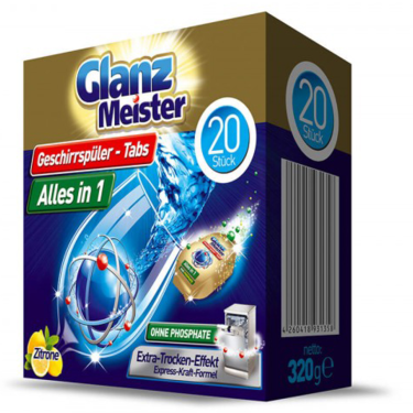 20 All in One Glanz Meister Dishwasher Tablets 320G 