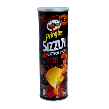 Sızzl'n Pringles Extra Hot Cheese &amp; Chilli Flavor Crisps 160g