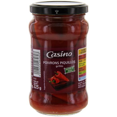 Poivrons Rouges Grillés Entiers Piquillos  Casino  290 g