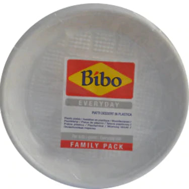 50 Assiettes Blanches en Plastique 19Cm Bibo
