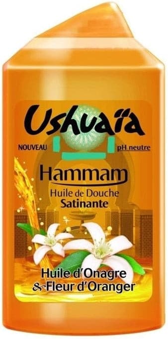 Hammam Huile de Douche Huile d'Onagre et Fleur d'Oranger ushuaïa 250ml