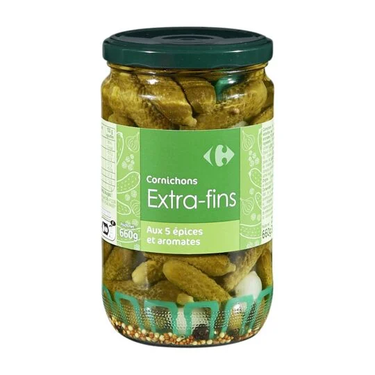 Carrefour Extra-Fine Pickles 5 Spices &amp; Herbs 37 Cl