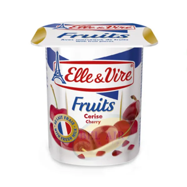 حلوى فاكهة الكرز والحليب Elle &amp; Vire 125 جم