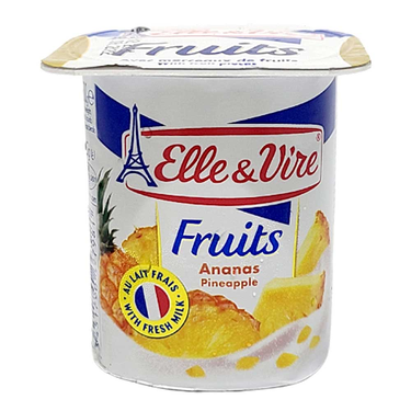 Elle &amp; Vire Pineapple Fruit Milk Dessert 125 g