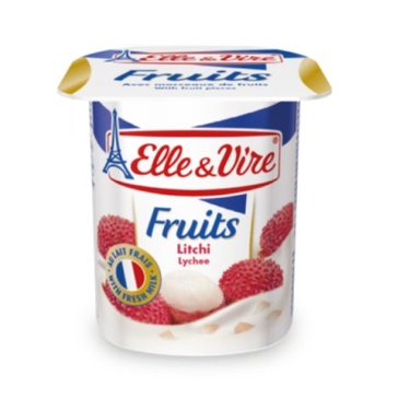 Elle &amp; Vire Litchi Fruit Milk Dessert 125 g