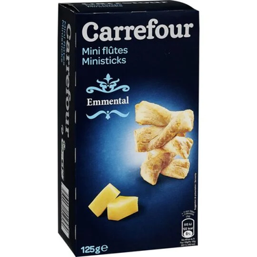 Biscuits Mini-Bâtonnets à l'Emmental   Carrefour 125 g